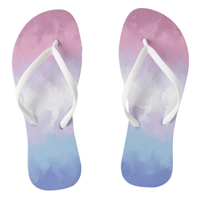 Abstract Bigender Pride Flag    Flip Flops (Footbed)