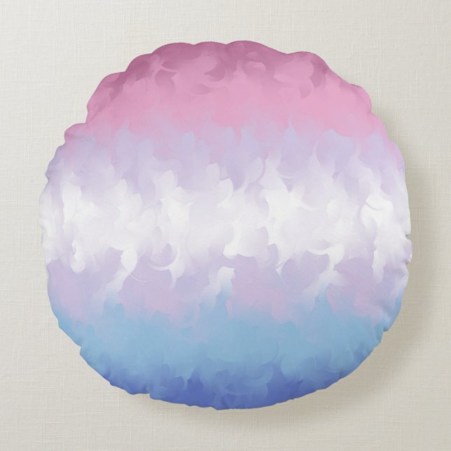 Abstract Bigender Pride Flag      Round Pillow (Front)