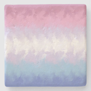 Abstract Bigender Pride Flag Stone Coaster
