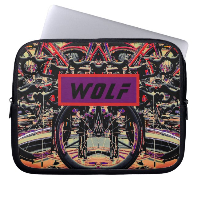 Abstract Bikes and a name or word Laptop Sleeve (Front)