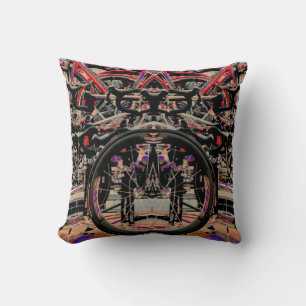 Abstract Bikes by Alexandra Cook Throw Pillow
