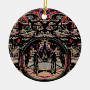 Abstract Bikes Ceramic Ornament