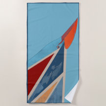 Abstract Bird Beach Towel – Vibrant and Artistic