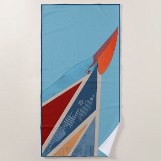 Abstract Bird Beach Towel – Vibrant and Artistic