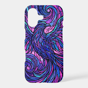Abstract Bird Cosmic Purple Stained iPhone Cases
