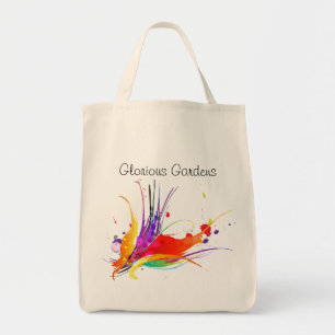 Abstract Bird of Paradise Paint Splatter Tote Bag