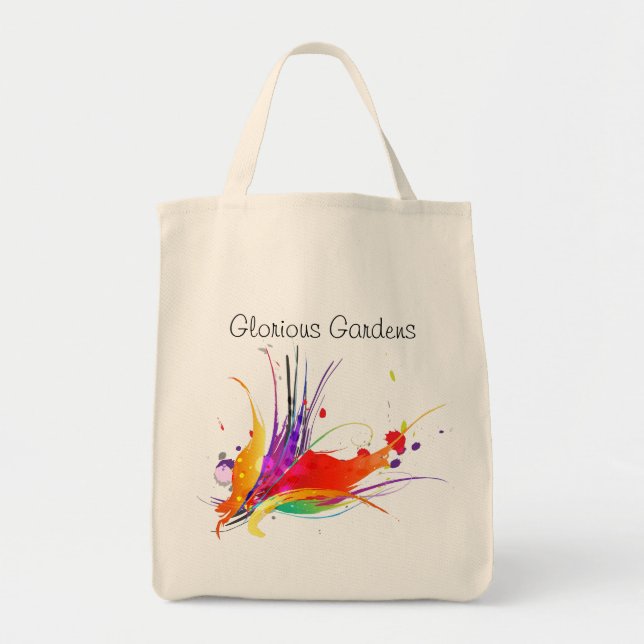 Abstract Bird of Paradise Paint Splatter Tote Bag (Front)