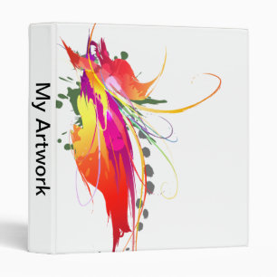 Abstract Bird of Paradise Paint Splatters Binder