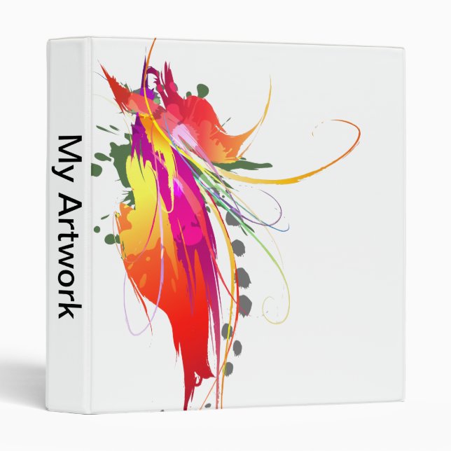 Abstract Bird of Paradise Paint Splatters Binder (Front/Spine)