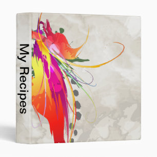 Abstract Bird of Paradise Paint Splatters Binder
