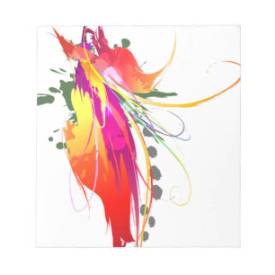 Abstract Bird of Paradise Paint Splatters Notepad