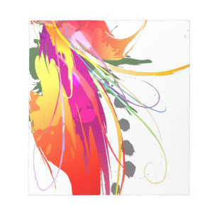 Abstract Bird of Paradise Paint Splatters Notepad
