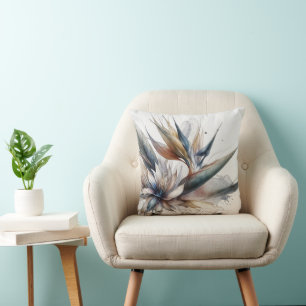 Abstract Bird of Paradise Throw Pillow