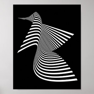 Abstract Bird -- Optical Art Poster