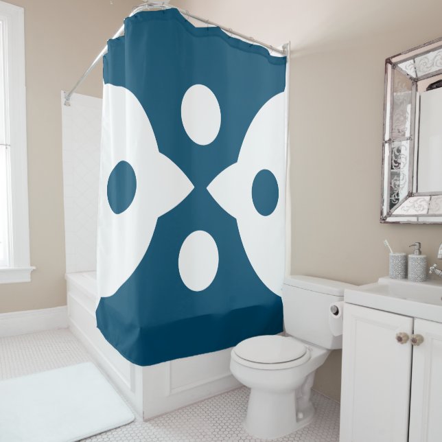 Abstract Birds Bold Simple Design Ocean Blue (In Situ)