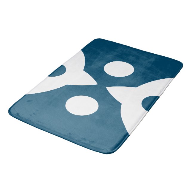 Abstract Birds Bold Simple Design Ocean Blue Bath Mat (Angled)