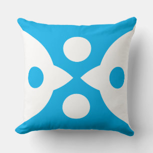 Abstract Birds Bold Simple Design Sky Blue Throw Pillow
