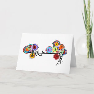 abstract birds on a fence card