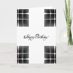 Abstract Birthday Design in Black and White Card