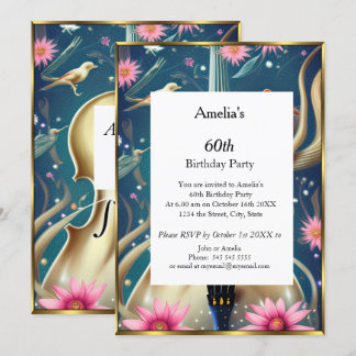 Abstract Birthday Party  blue  Invitation