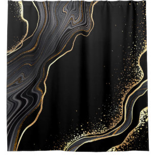 abstract black agate background with golden veins,