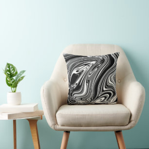 Abstract Black an White Pillow