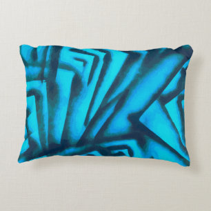 Abstract Black and Blue Accent Pillow