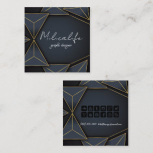 Abstract black and gold design square business car card