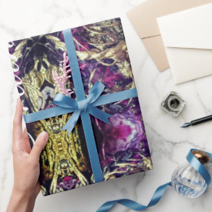 Abstract black and gold ropes wrapping paper