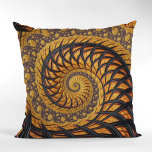 Abstract Black and Gold Spiral Fractal Throw Pillow<br><div class="desc">This product features an abstract geometric spiral fractal art in black and gold shades.</div>