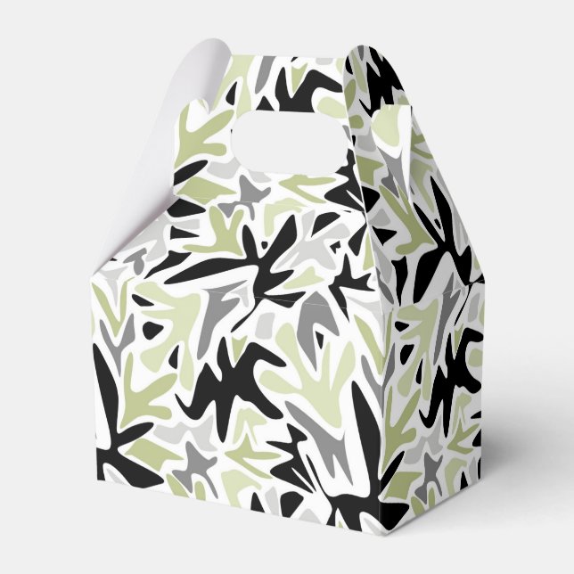 Abstract, Black and Green, Youth, Modern, Creative Favor Box (Front Side)
