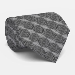 Abstract Black And Grey Flower Petals Tie