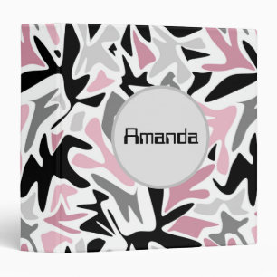 Abstract, Black and Pink, Youth, Modern Throw Pill Binder