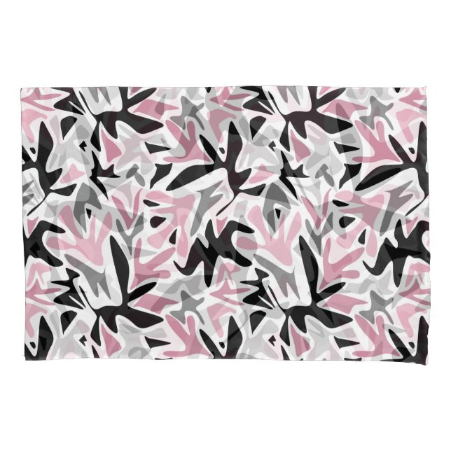 Abstract, Black and Pink, Youth, Modern Throw Pill Pillowcase (Front)