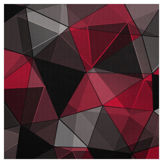 Abstract, black and red, triangle, geometric, blac fabric (Swatch)
