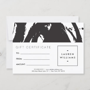 Abstract Black and White Brushstrokes Gift Card