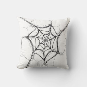 Abstract Black and White Fractal Pillow