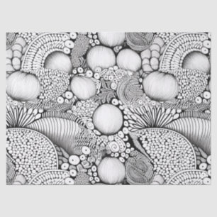 Abstract Black and White Geometric Doodle (3) Tissue Paper