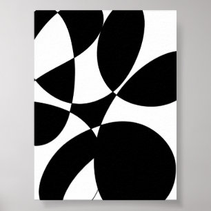 Abstract Black and White Geometric Pattern Poster