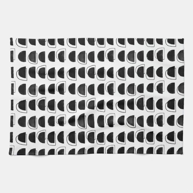 Abstract Black and White Kitchen Towels (Horizontal)