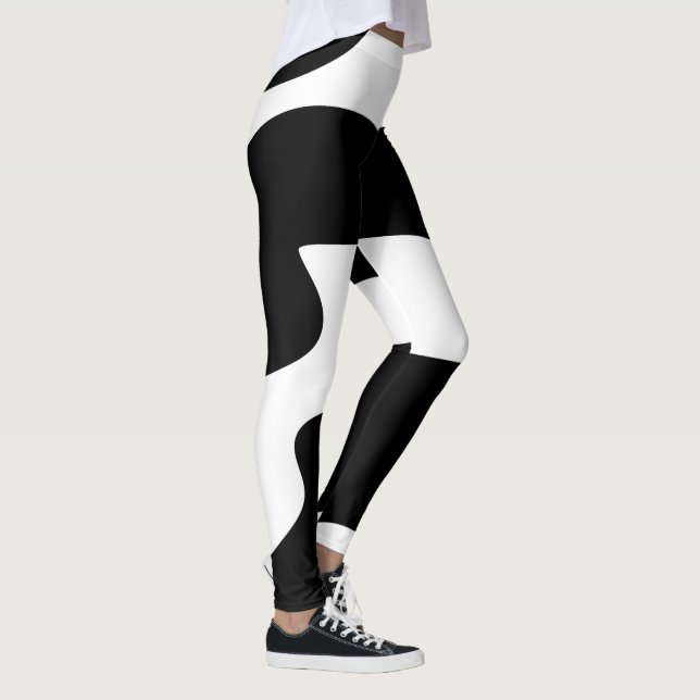 Abstract Black and White Leggings (Right)