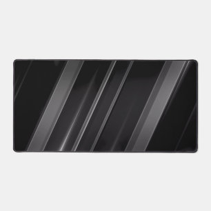 Abstract Black and White Lines in Motion Desk Mat