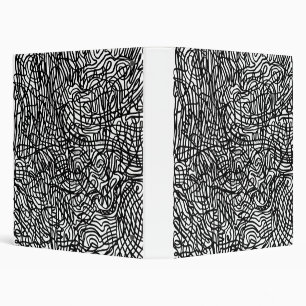 Abstract Black and White Lines Pattern Binder