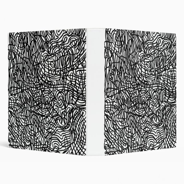 Abstract Black and White Lines Pattern Binder (Background)