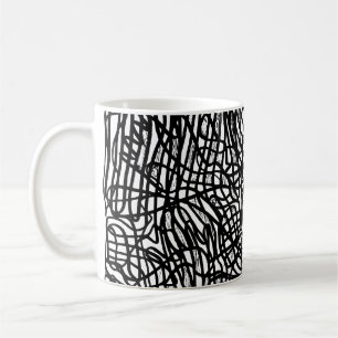 Abstract Black and White Lines Pattern Mug