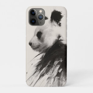 Abstract Black and White Panda Ink Painting iPhone 11 Pro Case