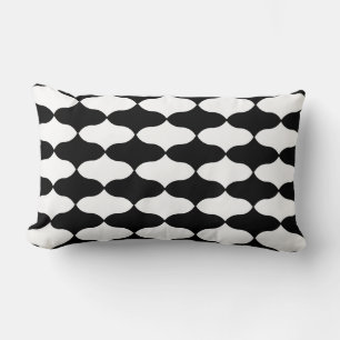 Abstract Black and White Pattern Lumbar Pillow