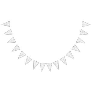 Abstract black and white pattern with repeating, s bunting flags