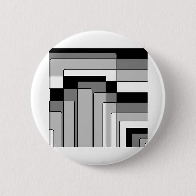 Abstract Black and White Rectangles 2 Inch Round Button (Front)