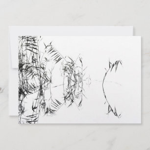 Abstract Black and White Reeds Water Reflections Thank You Card